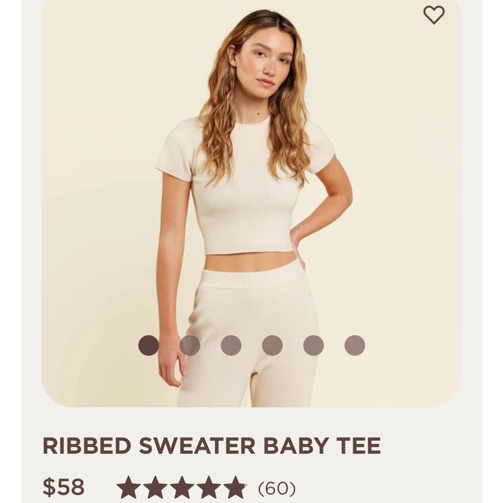 NWOT nuuds ribbed sweater baby tee